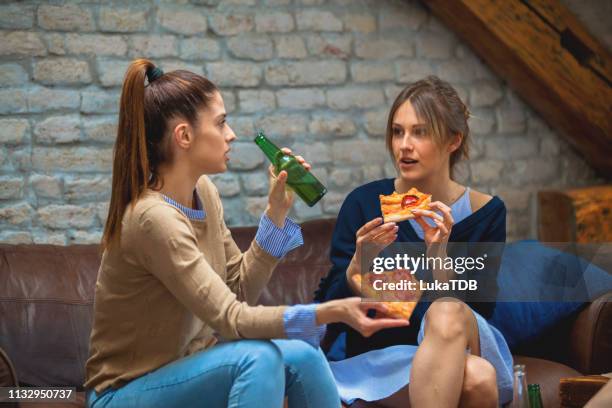 mix of pizza, beer and friends - pizza stand stock pictures, royalty-free photos & images