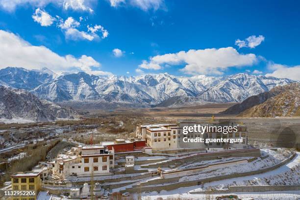 phyang gompa (klooster), indus vallei nabij leh, ladakh, india - gompa stockfoto's en -beelden