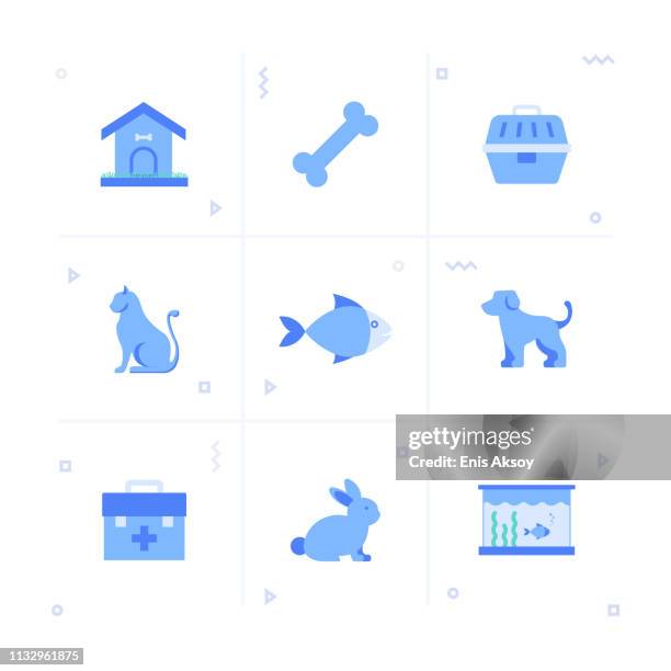 pet icon set - pet shop owner stock illustrations