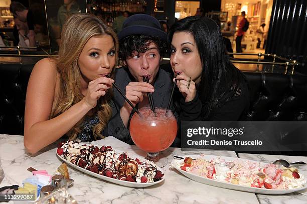 Amber Lancaster, Paul Iacono and Kara Taitz attend Sugar Factory American Brasserie on April 30, 2011 in Las Vegas, Nevada.