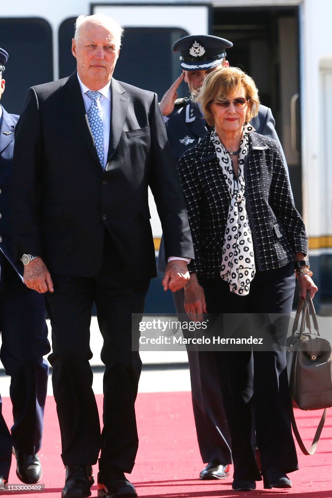 Norwegian King Harald V and Queen Sonja Visit Chile - Day 1