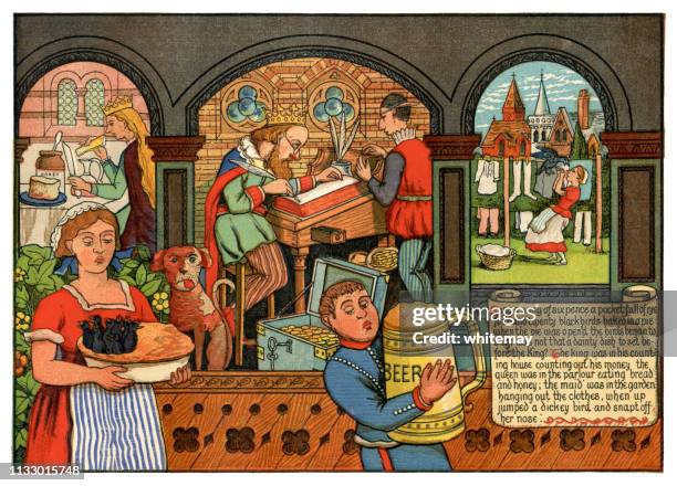 《唱六便士之歌》--維多利亞時代的童謠 - accounting ledger 幅插畫檔、美工圖案、卡通及圖標