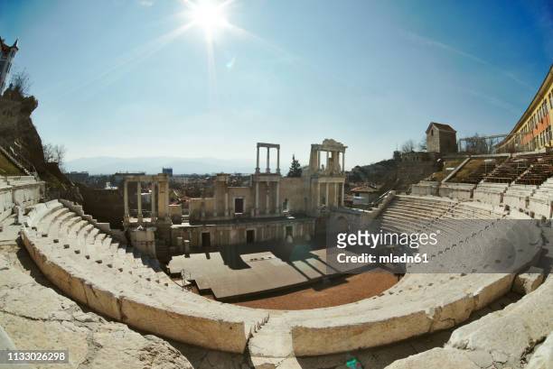 roman theater in plovdiv - plovdiv stock pictures, royalty-free photos & images