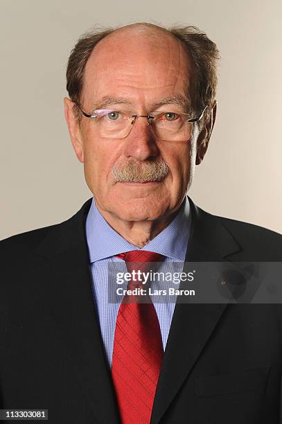 Herbert Roesch poses during a German Football Association chair and board photocall at DFB headquarter on April 29, 2011 in Frankfurt am Main,...