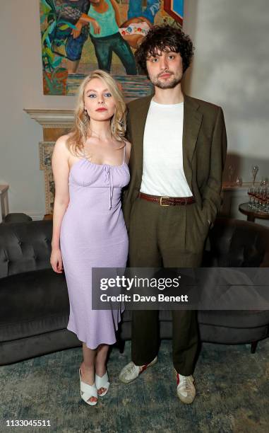 Nell Hudson and Will Taylor attend a private dinner hosted by Louis XIII with cellar master Baptiste Loiseau at The Arts Club on March 26, 2019 in...