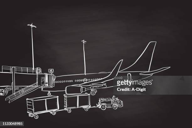 ready for take off plane preparation - cartgate out stock illustrations