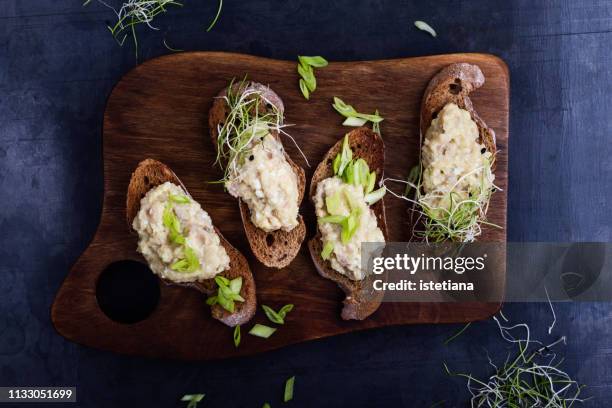 forshmak, snack, traditional jewish cuisine - microvegetal imagens e fotografias de stock