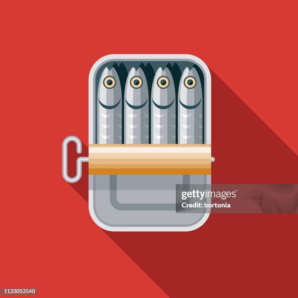 stockillustraties, clipart, cartoons en iconen met sardines portugal icoon - eten uit blik