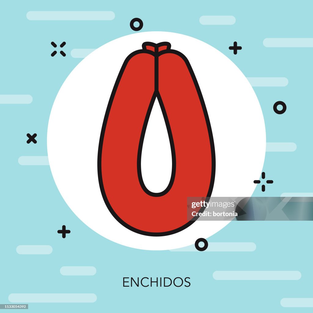 Enchidos Portugal Thin Line Icon