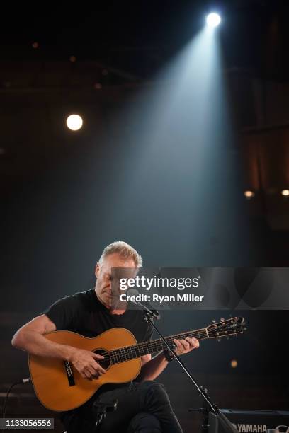 Sting performs at a sneak peek event for The Last Ship at Center Theatre Group/Ahmanson Theatre on March 26, 2019 in Los Angeles, California.