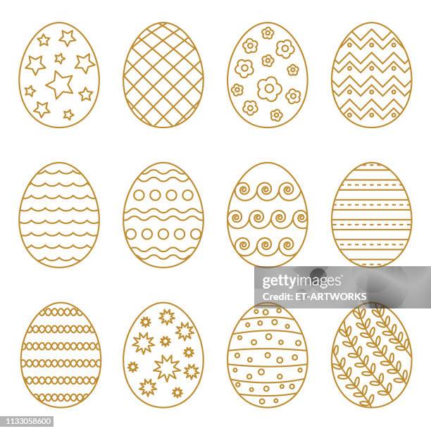 vector easter eggs icons - egg white background stock illustrations