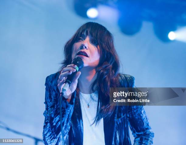 Sharon Van Etten performs on stage at The Roundhouse on March 26, 2019 in London, England.