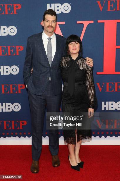 Timothy Simons and Annie Simons attend the premiere of the final season of "Veep" at Alice Tully Hall on March 26, 2019 in New York City.