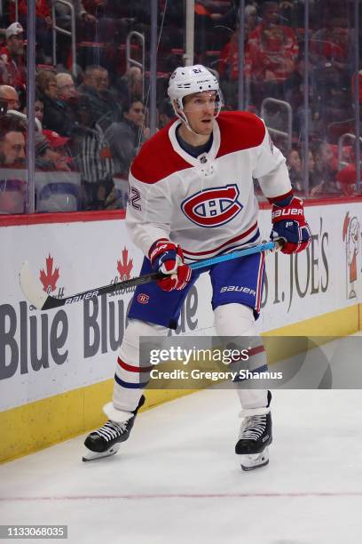 Dale Weise of the Montreal Canadiens skates against the Detroit Red Wings at Little Caesars Arena on February 26, 2019 in Detroit, Michigan.