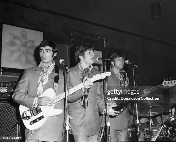 Box Tops members guitarist Gary Talley, drummer Thomas Boggs, bassist Rick Allen, and singer Alex Chilton performs onstage at the Arthur Club at a...