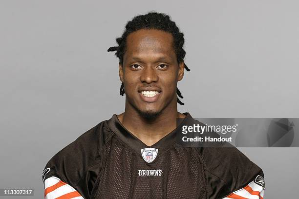 In this handout image provided by the NFL, Coye Francies of the Cleveland Browns poses for his 2010 NFL headshot circa 2010 in Berea, Ohio.