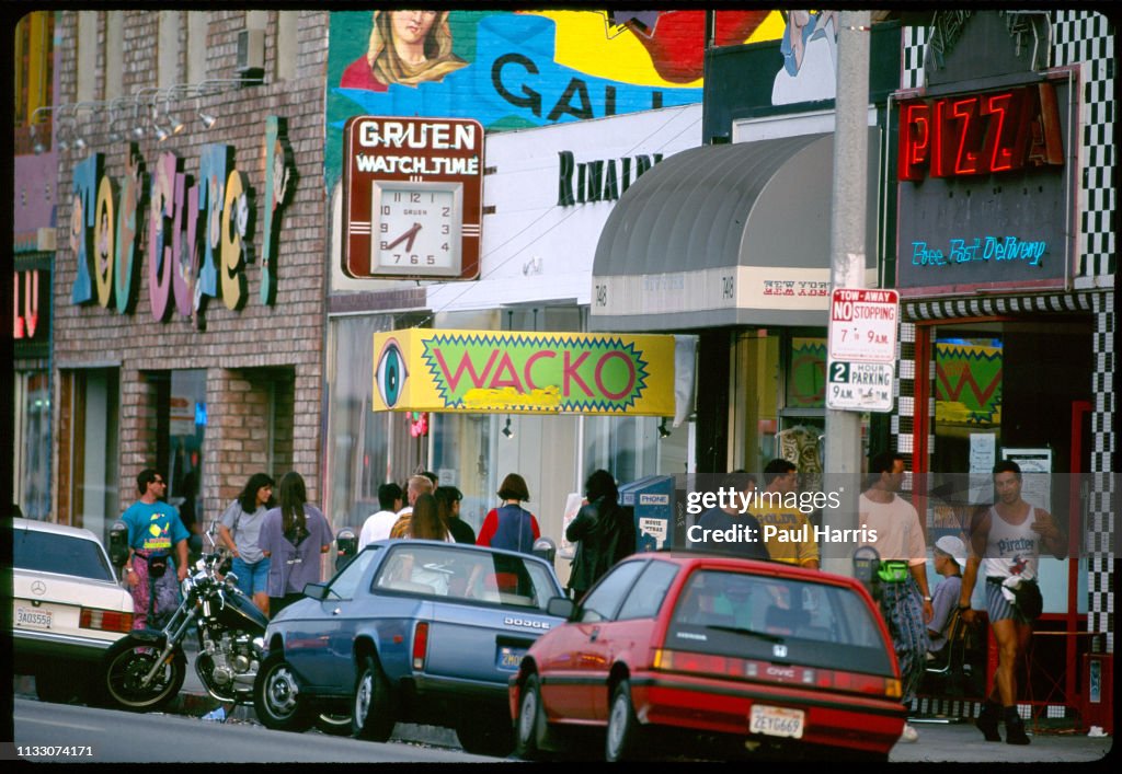 1993, Shops including Wacko on Melrose Avenue