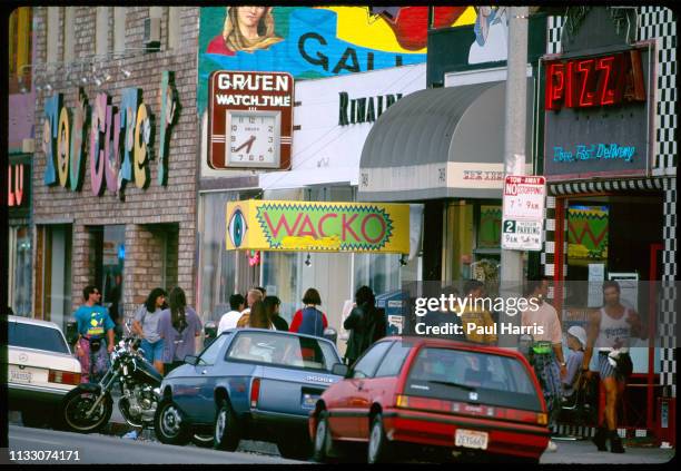 Shops on Melrose Avenue including Wacko August 8, 1993 West Hollywood , Los Angeles, California