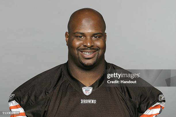 In this handout image provided by the NFL, Floyd Womack of the Cleveland Browns poses for his 2010 NFL headshot circa 2010 in Berea, Ohio.