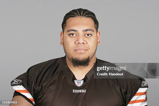 In this handout image provided by the NFL, Paul Fanaika of the Cleveland Browns poses for his 2010 NFL headshot circa 2010 in Berea, Ohio.