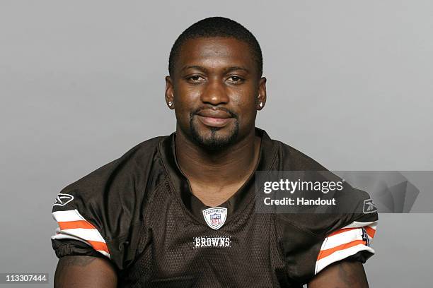 In this handout image provided by the NFL, Sheldon Brown of the Cleveland Browns poses for his 2010 NFL headshot circa 2010 in Berea, Ohio.