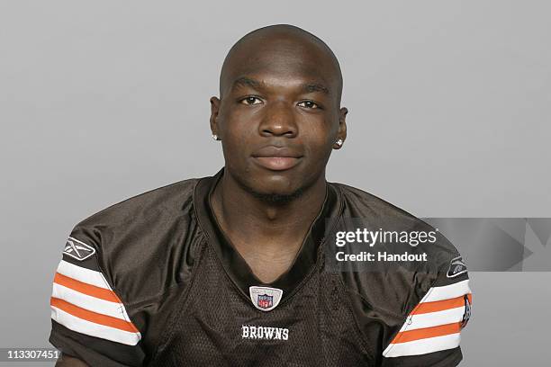 In this handout image provided by the NFL, Johnathan Haggerty of the Cleveland Browns poses for his 2010 NFL headshot circa 2010 in Berea, Ohio.