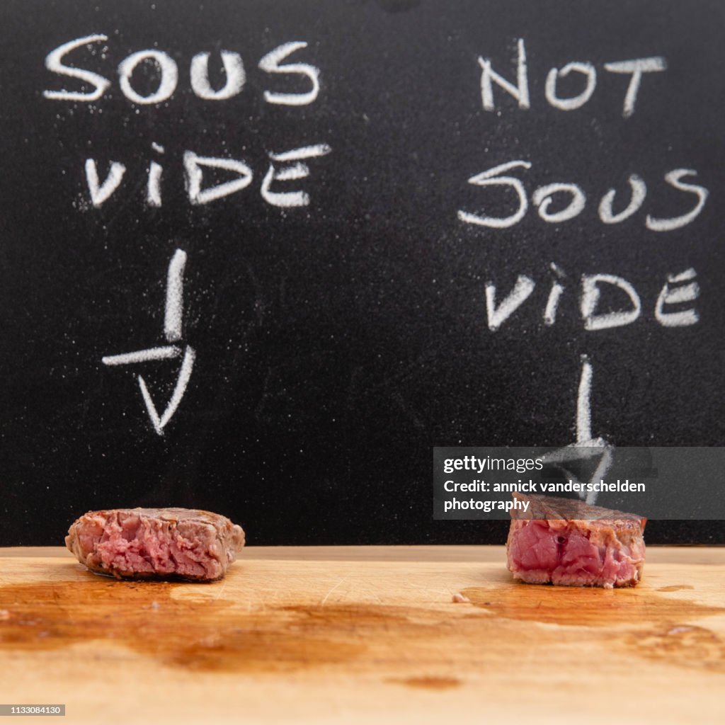 Sous vide cooking with steak