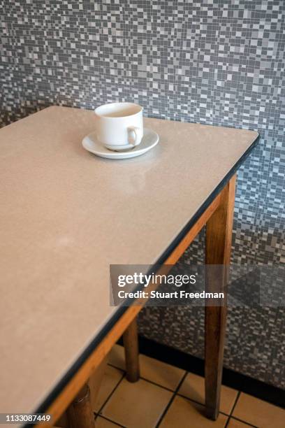 The interior of Scottis snack bar in Clerkenwell, London. Part of the historic Italian community, the cafe is one of the last classic cafes left in...