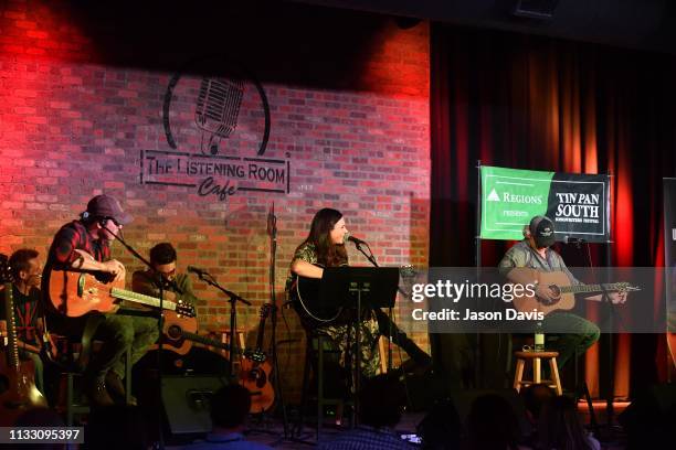 Singer/Songwriters Rodney Atkins, Rose Falcon, and Shane Minor perform during Tin Pan South Songwriters Festival at The Listening Room Cafe on March...