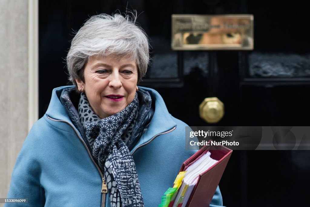 Theresa May Leaves For PMQs Amid Calls For Her Resignation