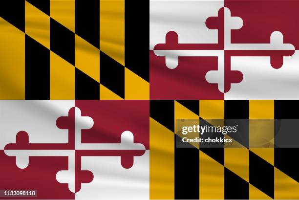 maryland state flag - maryland flag stock illustrations