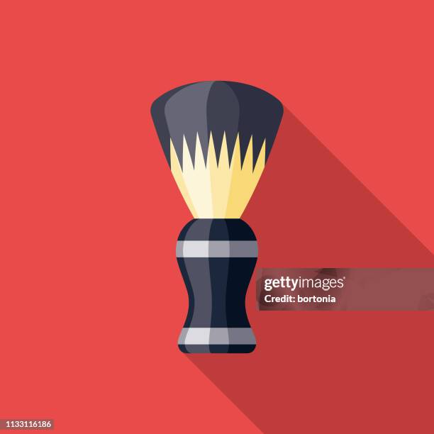 illustrazioni stock, clip art, cartoni animati e icone di tendenza di icona parrucchiere pennello da barba - pennello da barba