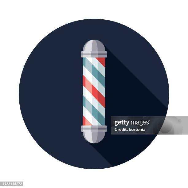 barbers pole hairdressing icon - barber pole stock illustrations