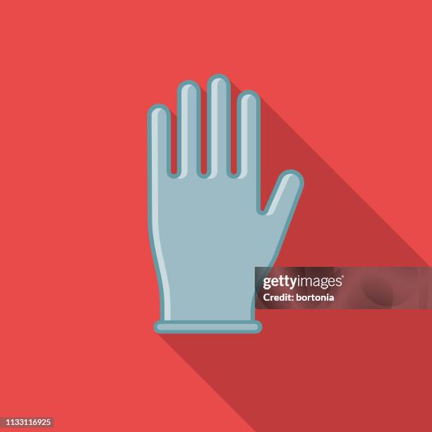 stockillustraties, clipart, cartoons en iconen met rubberen handschoen kappers icoon - washing up glove