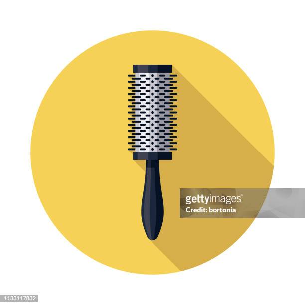 round brush hairdressing icon - bristle stock illustrations