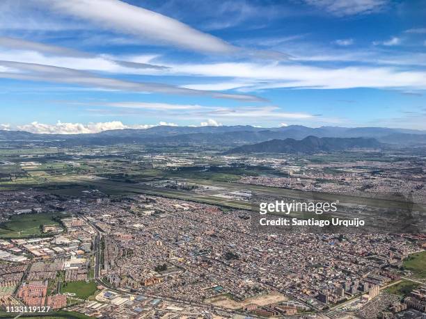 aerial view of bogota - cundinamarca stockfoto's en -beelden