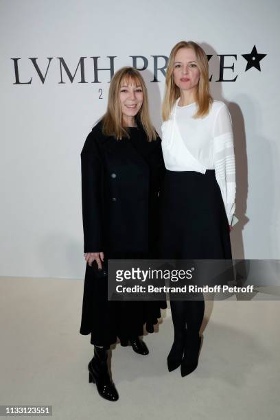 Victoire de Castellane and Louis Vuitton's executive vice president Delphine Arnault attend the LVMH Prize 2019 Edition at Louis Vuitton Avenue...