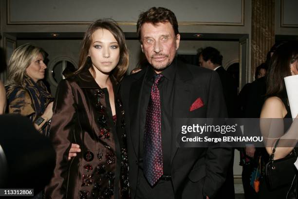 Sidaction Party On February 2Nd, 2005 In Paris, France - Laura Smet And Johnny Hallyday.