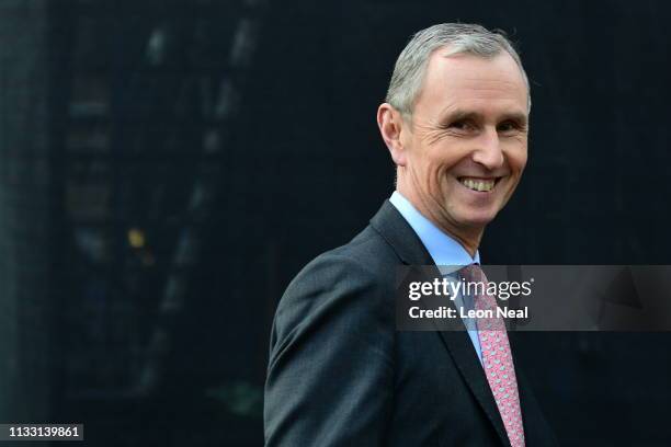 Nigel Evans, a member of the 1922 committee smiles outside the Houses of Parliament on March 27, 2019 in London, England. Today MPs will Vote on...