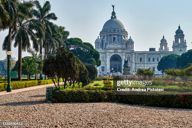 victoria memorial in kolkata, india - kolkata stock pictures, royalty-free photos & images