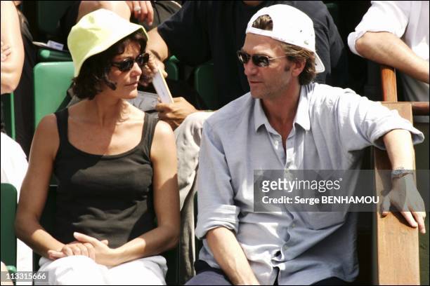 People At 2005 Roland Garros Tennis Tournament - On June 2Nd, 2005 - In Paris, France - Here, Philippe Caroit And Caroline Tresca