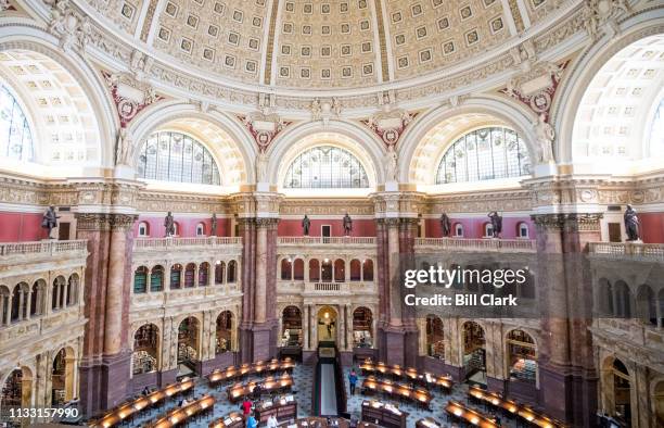 The main reading room at the Library of Congress is seen from the glass enclosed tourists viewing area on Wednesday, March 27, 2019.