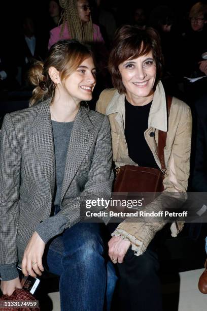 Ines de la Fressange and her daughter Violette d'Urso attend the Haider Ackermann show as part of the Paris Fashion Week Womenswear Fall/Winter...
