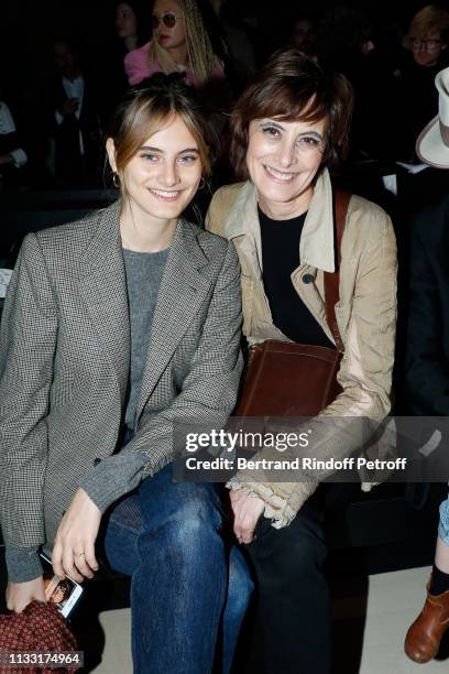 Ines de la Fressange and her daughter Violette d'Urso attend the Haider Ackermann show as part of the Paris Fashion Week Womenswear Fall/Winter...