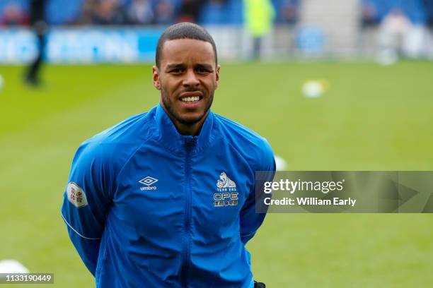 Mathias Zanka Jorgensen of Huddersfield Town during the Premier League match between Brighton & Hove Albion and Huddersfield Town at American Express...