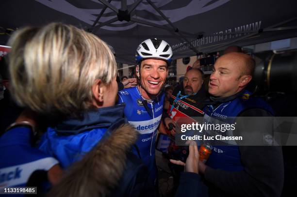 Arrival / Zdenek Stybar of Czech Republic and Team Deceuninck Quick-Step / Ine Vanden Bergh of Czech Republic Wife / Celebration / during the 74th...