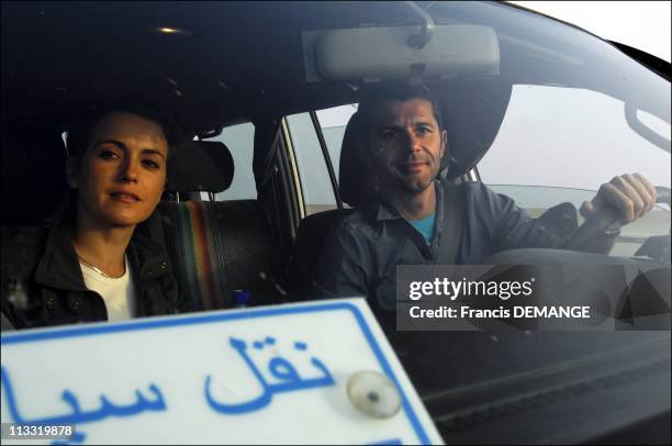 On The Marches Of The Show 'Echappees Belles' In Tozeur, Tunisia On March 17, 2007 - Stephane Bouillaud, and Sophie Jovillard, animators of the show...