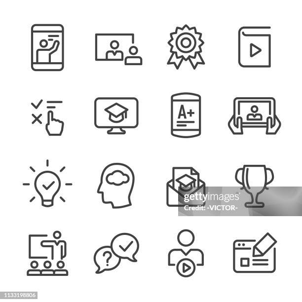 e-learning icons-line series - e reader stock-grafiken, -clipart, -cartoons und -symbole