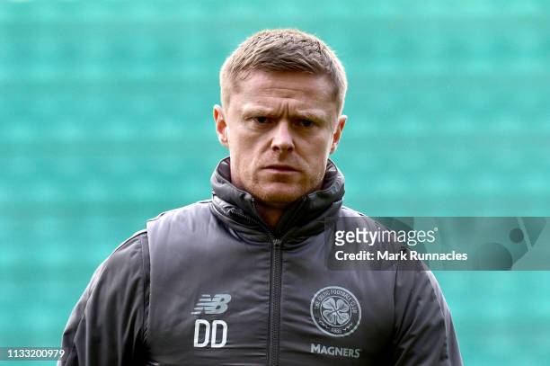 Damien Duff, Celtic first team coach arrives at the stadium prior to the Scottish Cup quarter final match between Hibernian and Celtic at Easter Road...