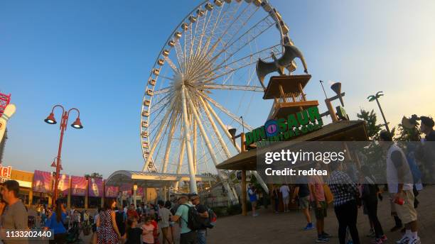 clifton hill strip in downtown niagara falls ontario canada - niagara falls stock pictures, royalty-free photos & images